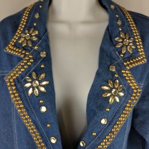 ARC A&R Clothing Denim Gold Studded Denim Jacket